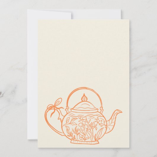 Invitation Aiguilles orange rétro teapot bébé est en train de (Dos)