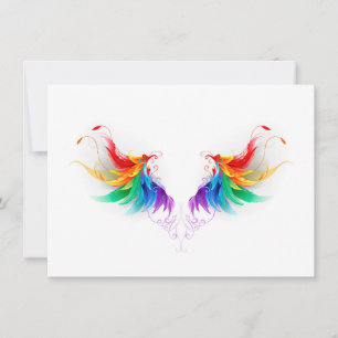 Invitation Ailes arc-en-ciel duveteuses