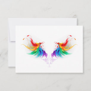 Invitation Ailes arc-en-ciel duveteuses