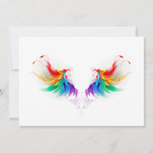 Invitation Ailes arc-en-ciel duveteuses