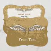 Invitation Ailes beige (Devant / Derrière)