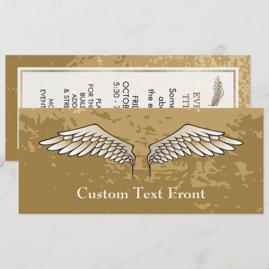 Invitation Ailes beiges (Devant / Derrière)