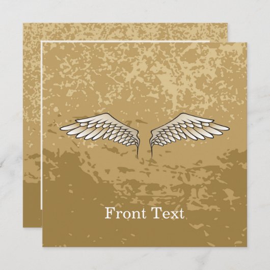 Invitation Ailes beiges (Devant / Derrière)