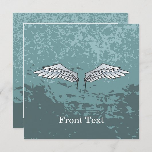 Invitation ailes bleu-gris (Devant / Derrière)