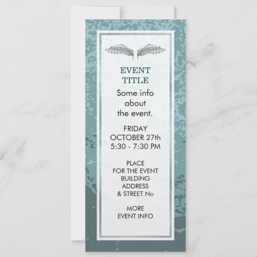 Invitation ailes bleu-gris (Dos)