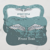 Invitation ailes bleu-gris (Devant / Derrière)