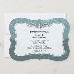 Invitation ailes bleu-gris