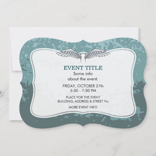 Invitation ailes bleu-gris (Dos)