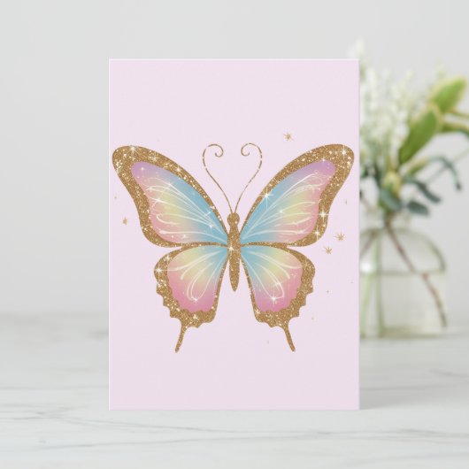 INVITATION AILES COLORÉES (Debout devant)