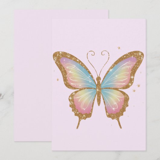 INVITATION AILES COLORÉES (Devant / Derrière)