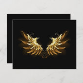 Invitation Ailes d'Ange d'or sur arrière - plan noir (Devant / Derrière)