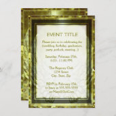 Invitation Ailes de coeur et d'ange d'or (Devant / Derrière)