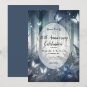 Invitation Ailes éclairées par la lune et fête d'anniversaire (Devant / Derrière)