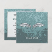 Invitation Ailes gris-bleu (Devant / Derrière)