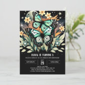 Invitation Ailes papillon chic Anniversaire (Debout devant)