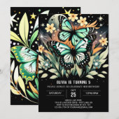 Invitation Ailes papillon chic Anniversaire (Devant / Derrière)