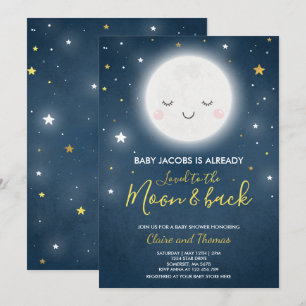 Invitation Aimé À L'Invitation De La Lune Et Du Baby shower A