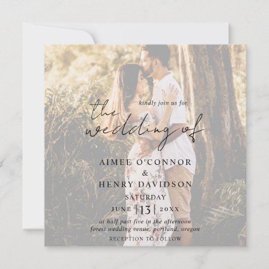 Invitation Aimee Rustic Script Mariage moderne (Devant)