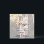 Invitation Aimee Rustic Script Mariage moderne<br><div class="desc">Faire-part de mariage photo moderne avec un design simple avec "le mariage de" dans un style rustique typographie script avec vos détails mariages sur votre photo préférée avec une superposition opaque. Cette élégante invitation à la disposition minimaliste est idéale pour tout type de mariage.</div>