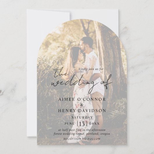 Invitation Aimee Rustic Script Mariage moderne (Devant)