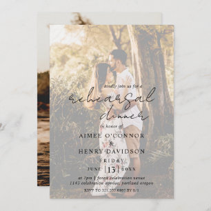 Invitation Aimee Rustic Script Moderne Dîner De Répétition