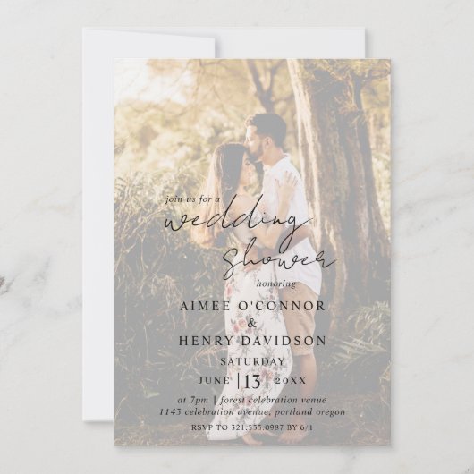 Invitation Aimee Rustic Script Wedding shower moderne (Devant)
