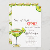 Invitation Aimer aquarelle à l'invitation verte First Spritz (Devant / Derrière)