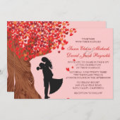 Invitation Aimer Couple Initials Mariage de automne de chêne (Devant / Derrière)