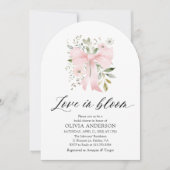 Invitation Aimer Floral Bow rose dans la Fête des mariées Arc (Devant)