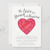 Invitation Aimer l'aquarelle rubis cultivée après la fête de (Devant)