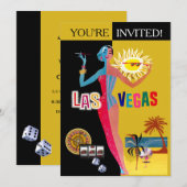 Invitation Aimer Las Vegas Vintage Surprise Anniversaire (Devant / Derrière)