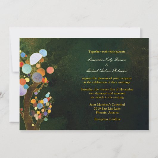 Invitation Aimer les arbres dans le Mariage campagnard rustiq (Dos)