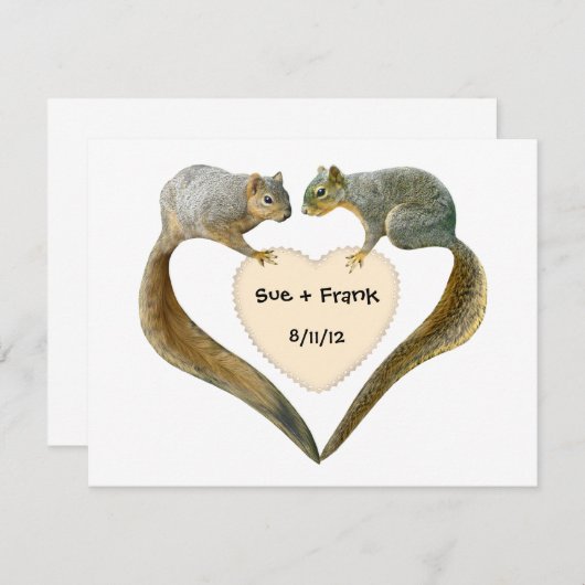 Invitation Aimer les écureuils (Devant / Derrière)