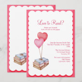 Invitation Aimer lire l'invitation du club de livres (Devant / Derrière)