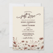 Invitation Aimez ! Boho Fleur sauvage Photo QR Code Mariage (Devant)