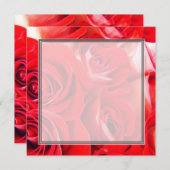 Invitation Aimez les fleurs de rose rouge vierge mariage, fêt (Devant / Derrière)