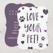 Invitation aimez votre animal de compagnie (Devant / Derrière)