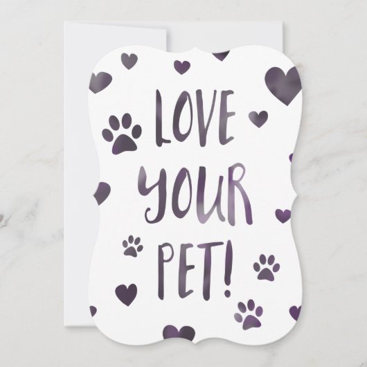 Invitation aimez votre animal de compagnie (Devant)