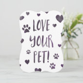 Invitation aimez votre animal de compagnie (Debout devant)