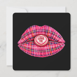 Invitation Aimez-vous le baiser aux lèvres de tartan écossais