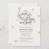 Invitation Aimez-vous Lune & Retour Fille Baby shower Invitat (Devant)