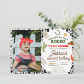 Invitation Ain't My First Rodeo Cowboy photo 2e anniversaire (Debout devant)