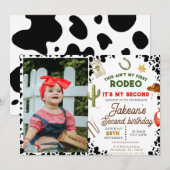 Invitation Ain't My First Rodeo Cowboy photo 2e anniversaire (Devant / Derrière)