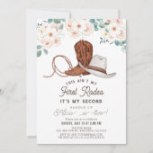 Invitation Ain't My First Rodeo Cowgirl Floral 2e anniversair (Devant)