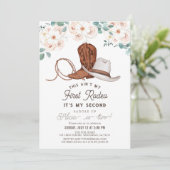 Invitation Ain't My First Rodeo Cowgirl Floral 2e anniversair (Debout devant)