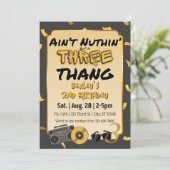 Invitation Aint' Nuthin' but a 3 Thang 3rd Birthday (Debout devant)