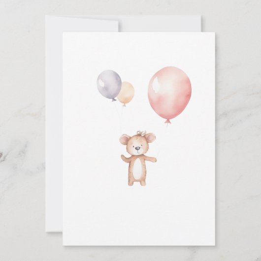 Invitation Air Balloon avec petits nuages 3e fête d'anniversa (Dos)