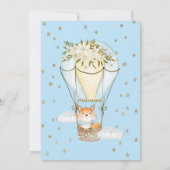 Invitation Air Balloon, Fox, Étoiles de Parties scintillant B (Dos)