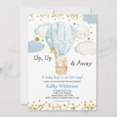 Invitation Air chaud Balloon animaux de la jungle Baby shower (Devant)