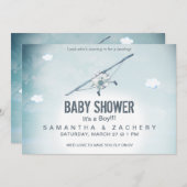 Invitation *~* Air Plane Ciel Nuages Bébé Garçon Douche (Devant / Derrière)